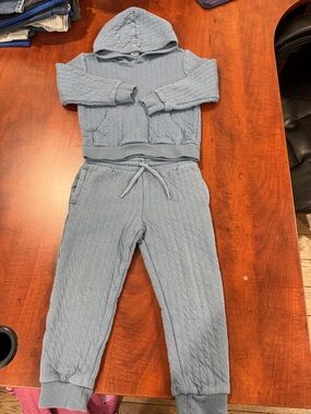 Carter's Quilted Hoodie and Joggers - Light Blue